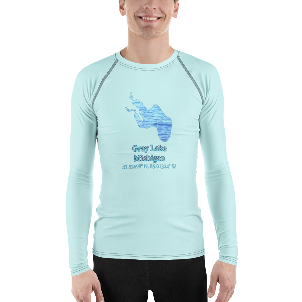 Gray Lake Men's Rash Guard / Swim Shirt