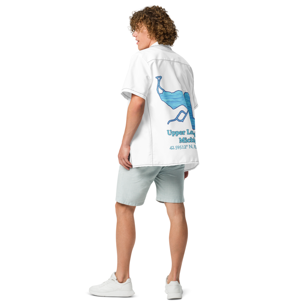 Upper Long Lake Button Down Shirt with over-sized print