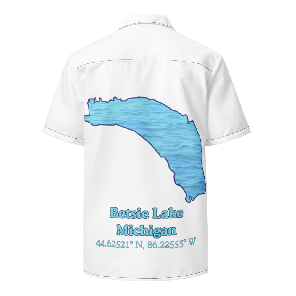 Betsie Lake Button Down Shirt with over-sized print