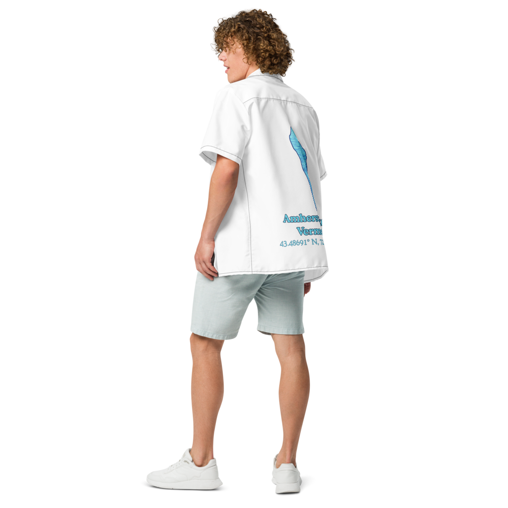 Amherst Lake Button Down Shirt with over-sized print