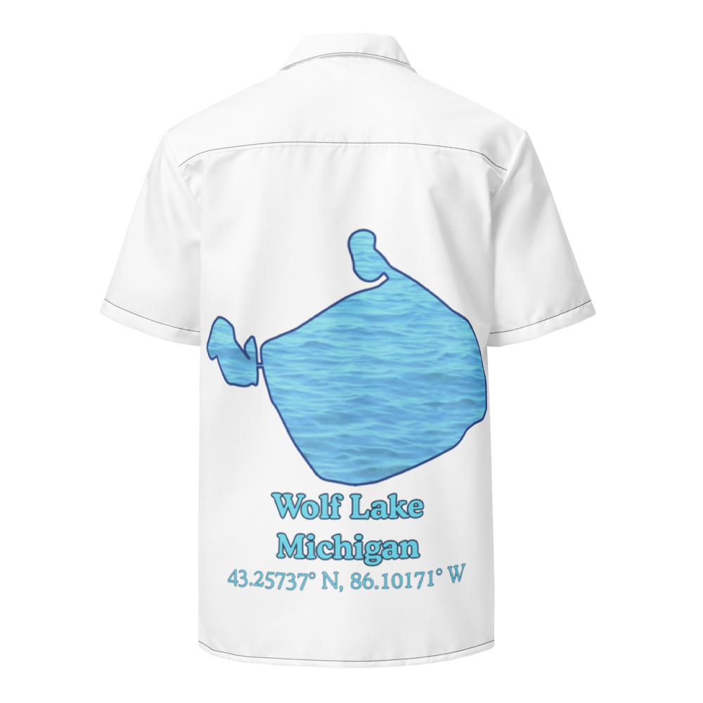 Wolf Lake Button Down Shirt with over-sized print