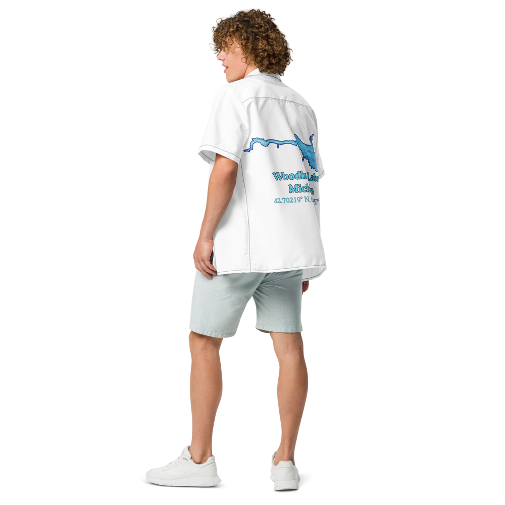 Woodhull Lake Button Down Shirt with over-sized print