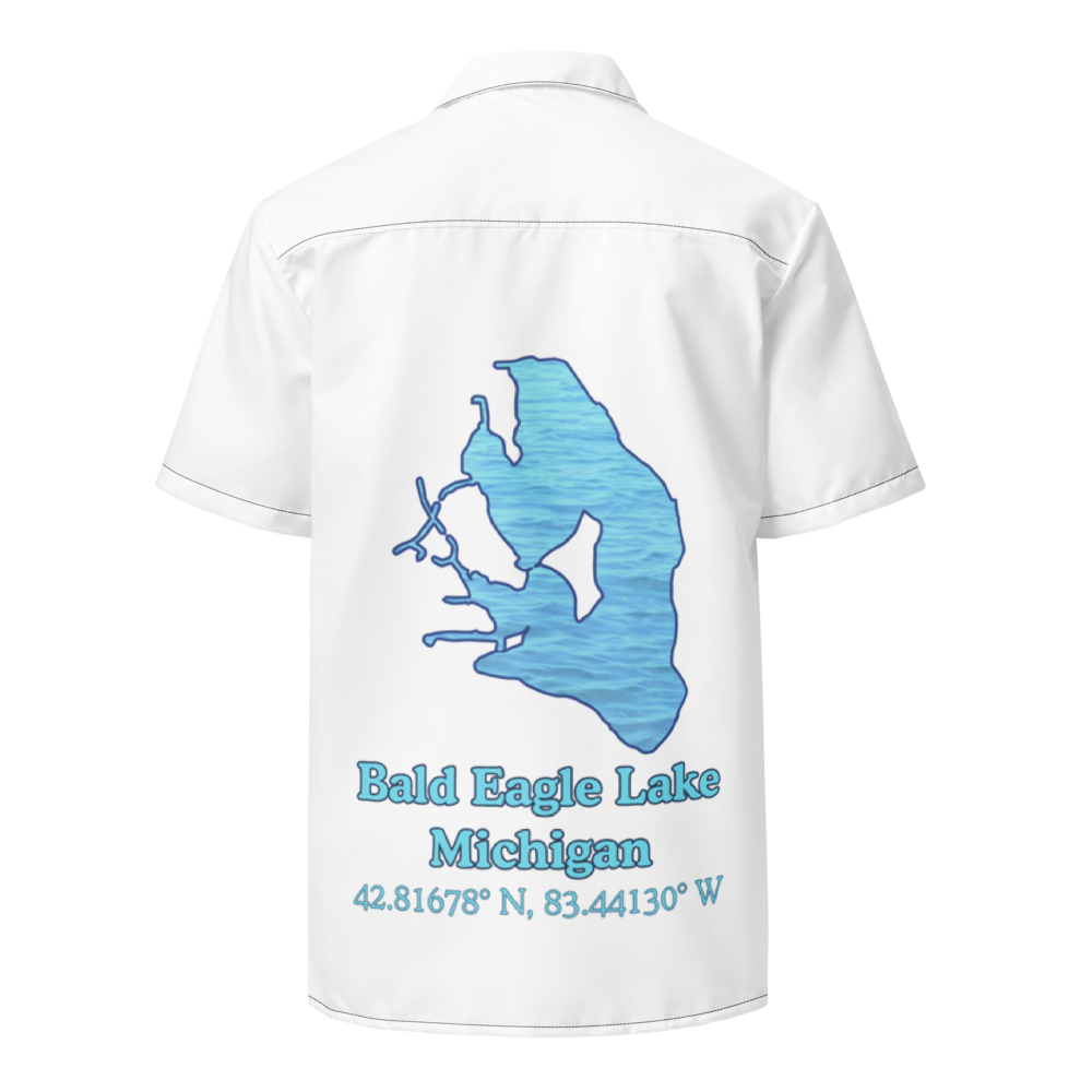 Bald Eagle Lake Button Down Shirt with over-sized print