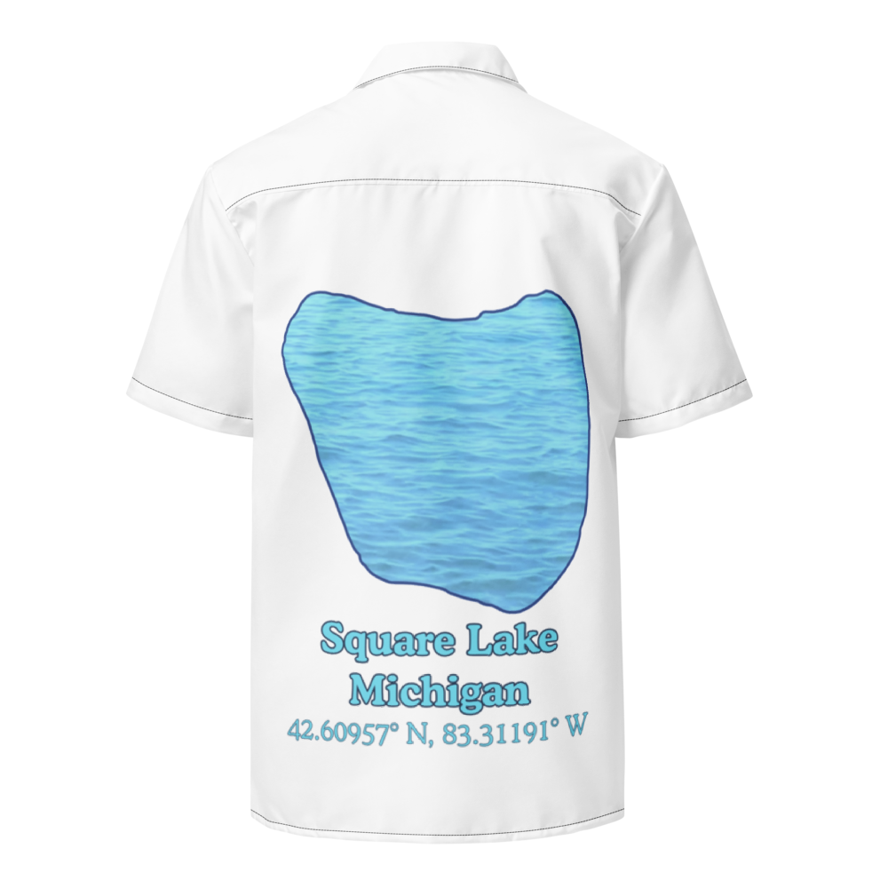 Square Lake Button Down Shirt with over-sized print