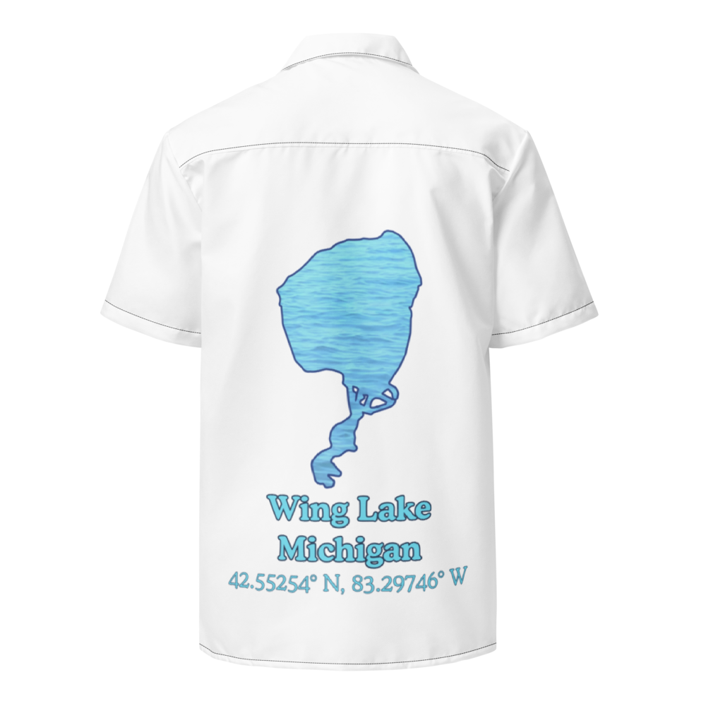 Wing Lake Button Down Shirt with over-sized print