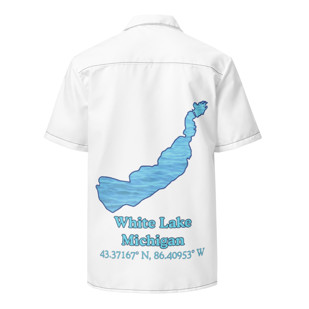 White Lake Button Down Shirt with over-sized print