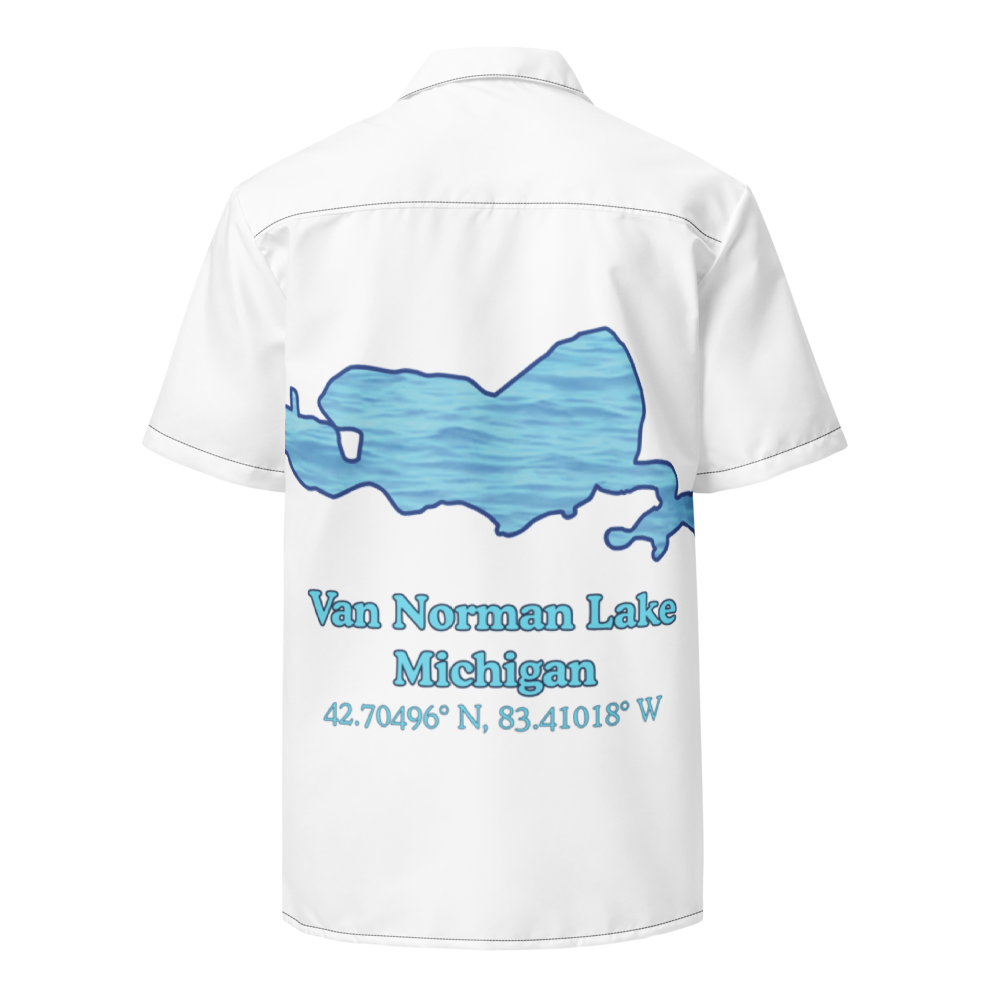 Van Norman Lake Button Down Shirt with over-sized print