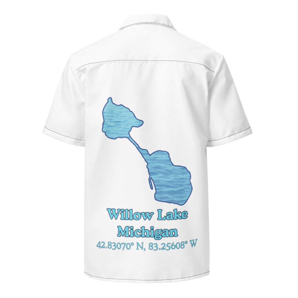 Willow Lake Button Down Shirt with over-sized print