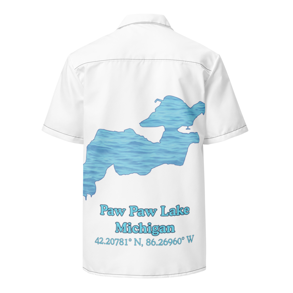 Paw Paw Lake Button Down Shirt with over-sized print