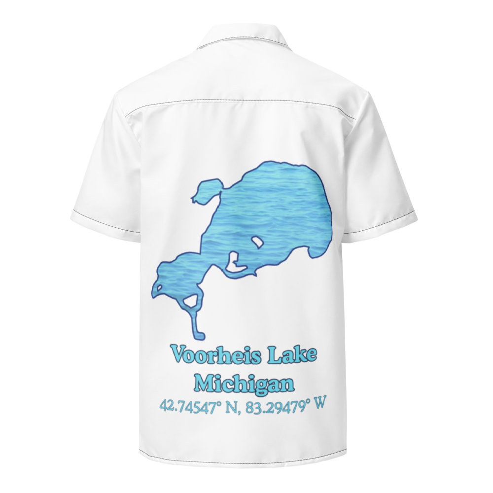 Voorheis Lake Button Down Shirt with over-sized print