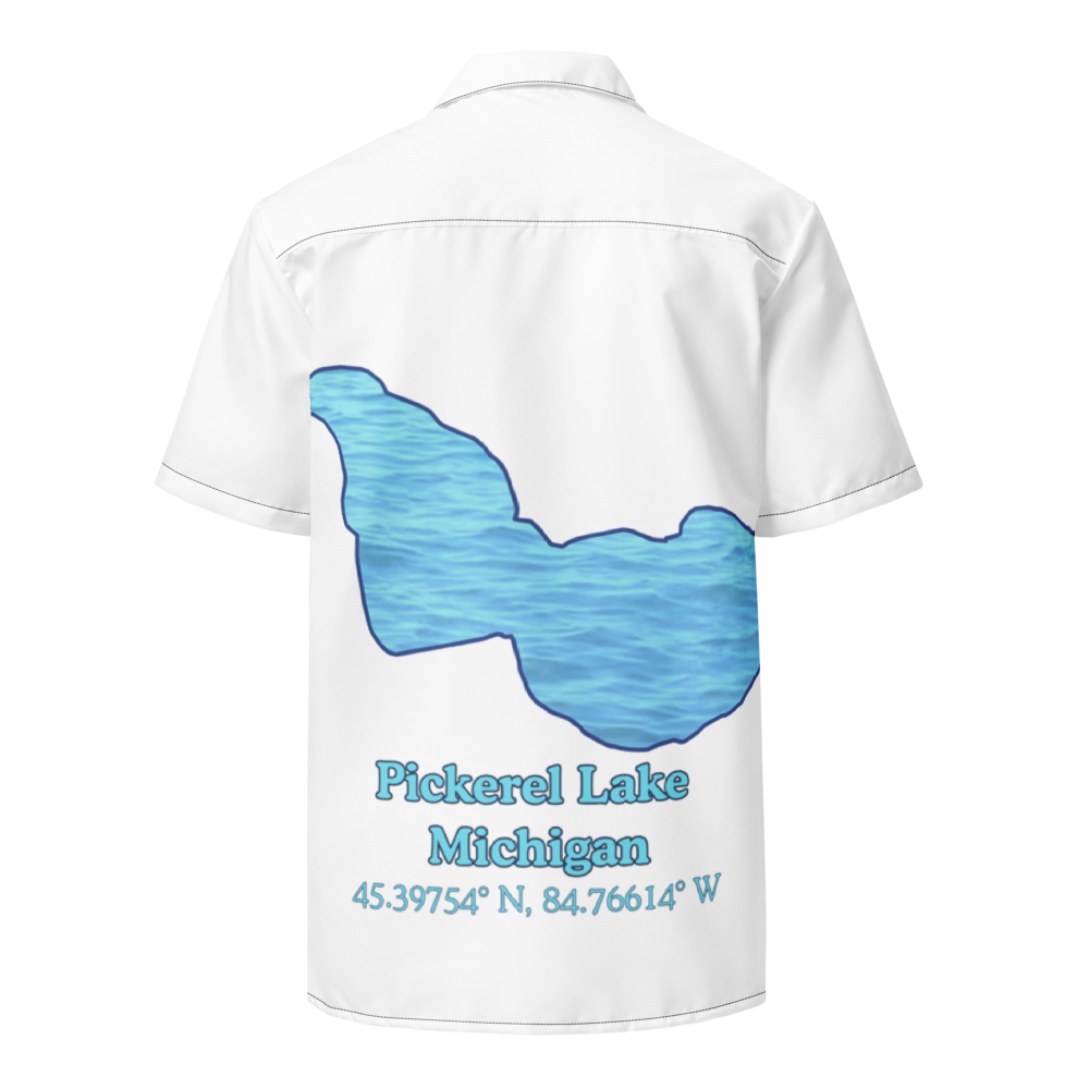 Pickerel Lake Button Down Shirt with over-sized print