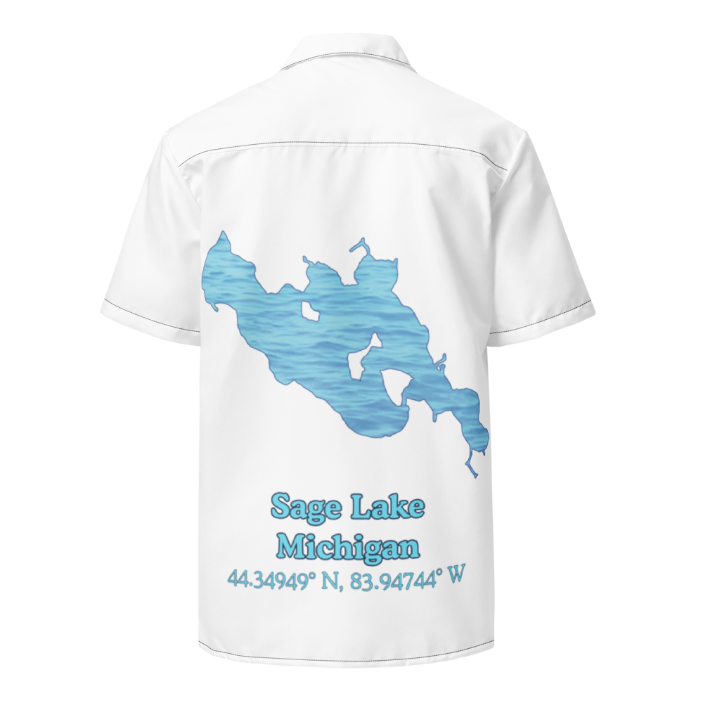 Sage Lake Button Down Shirt with over-sized print