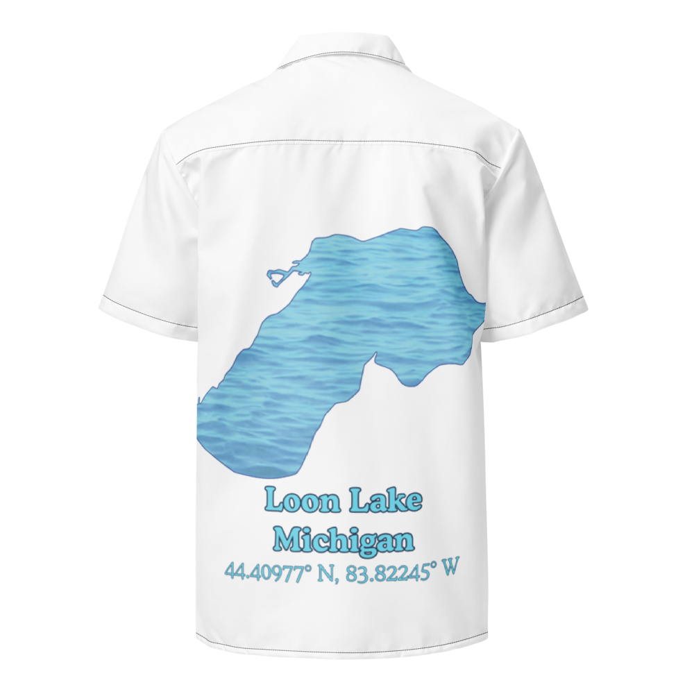Loon Lake Button Down Shirt with over-sized print