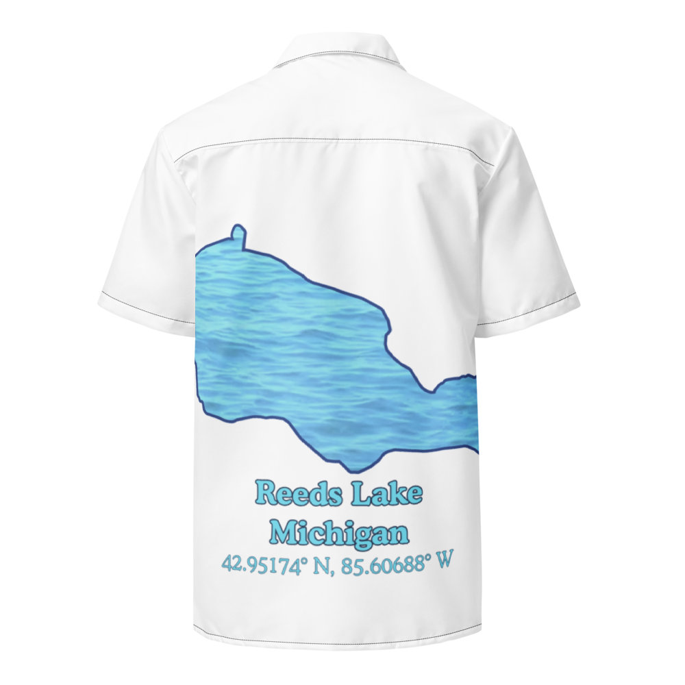 Reeds Lake Button Down Shirt with over-sized print