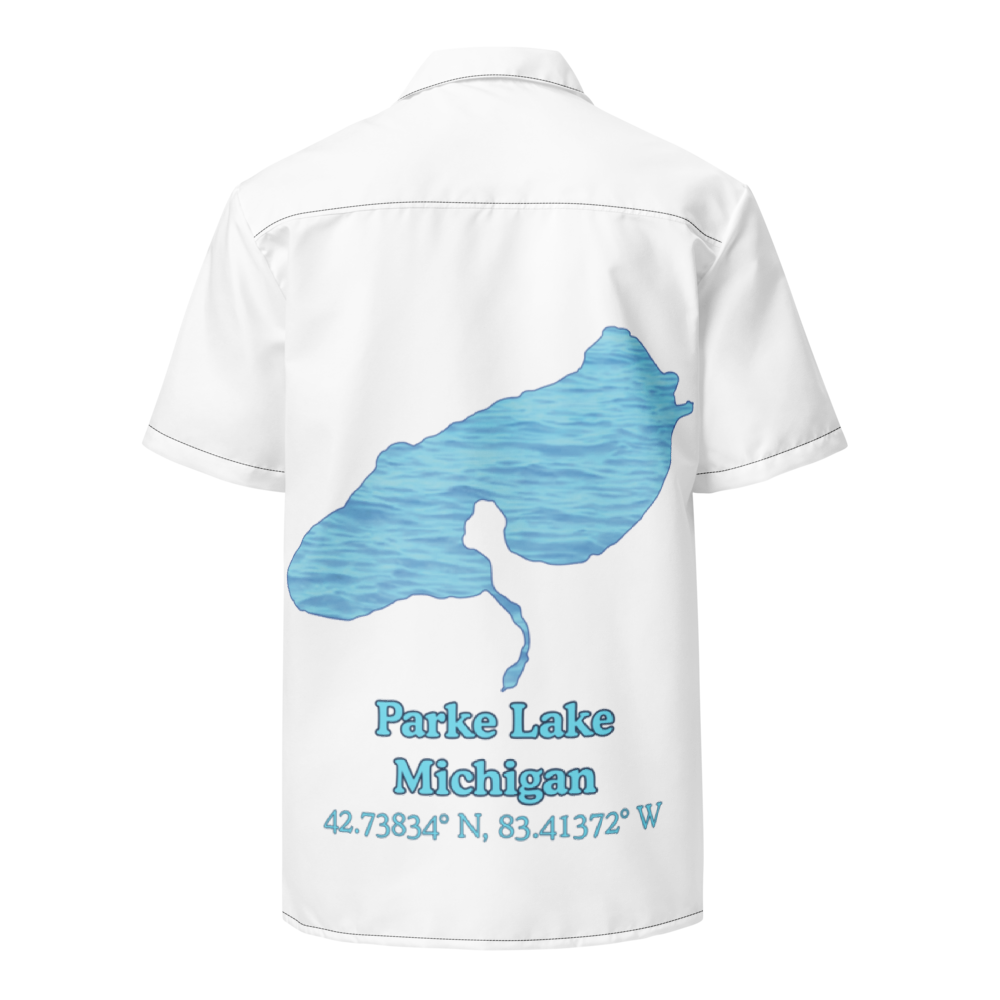 Parke Lake Button Down Shirt with over-sized print