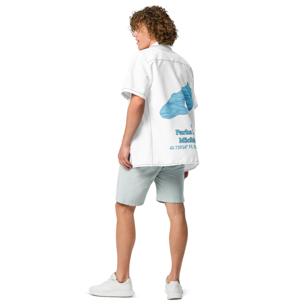 Parke Lake Button Down Shirt with over-sized print