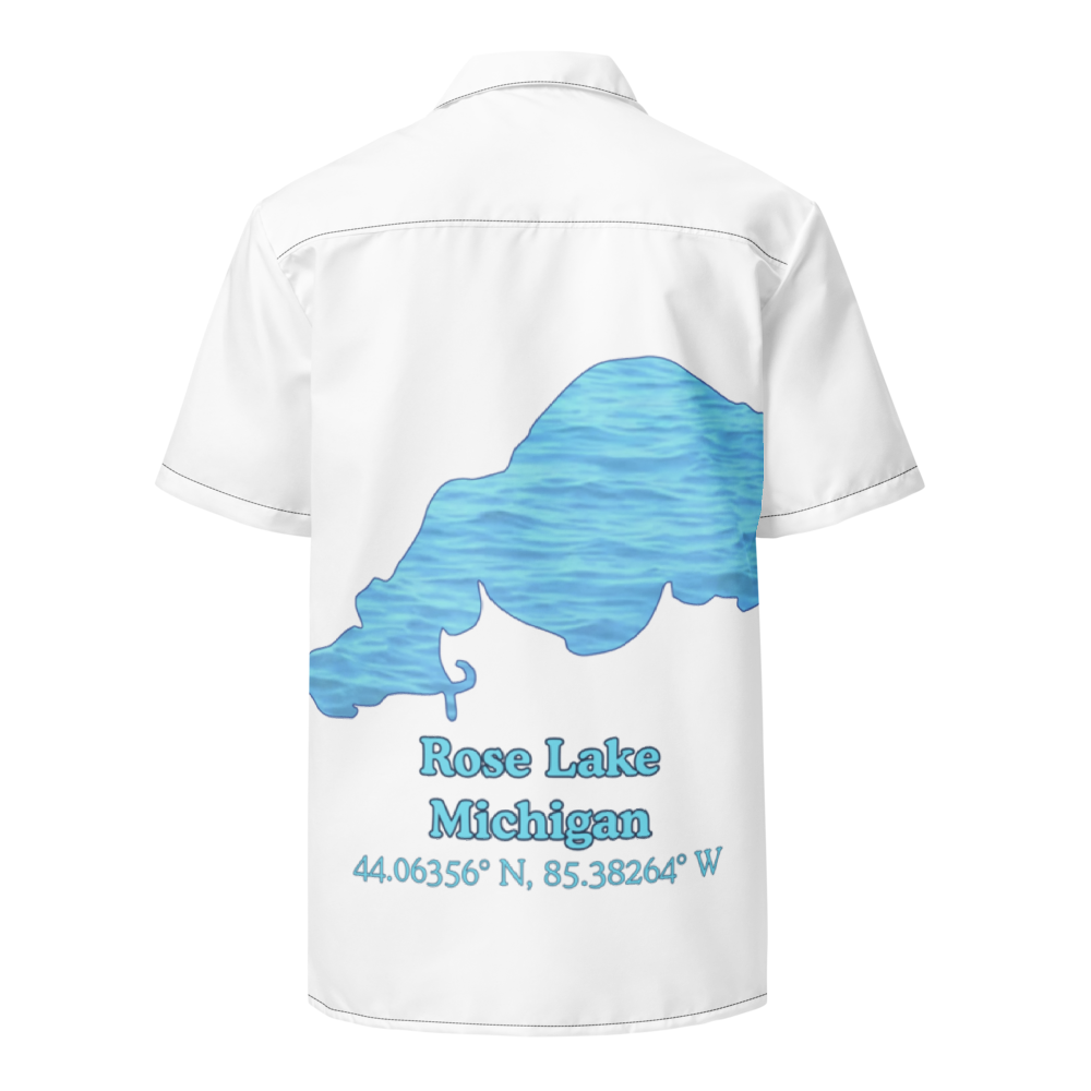 Rose Lake Button Down Shirt with over-sized print