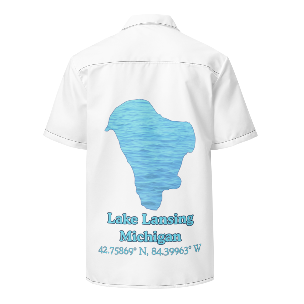 Lake Lansing Button Down Shirt with over-sized print