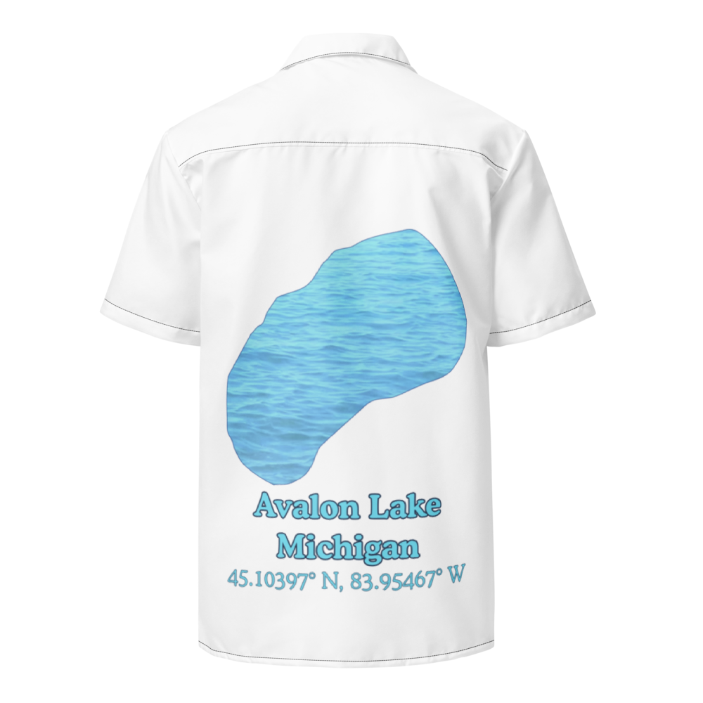 Avalon Lake Button Down Shirt with over-sized print
