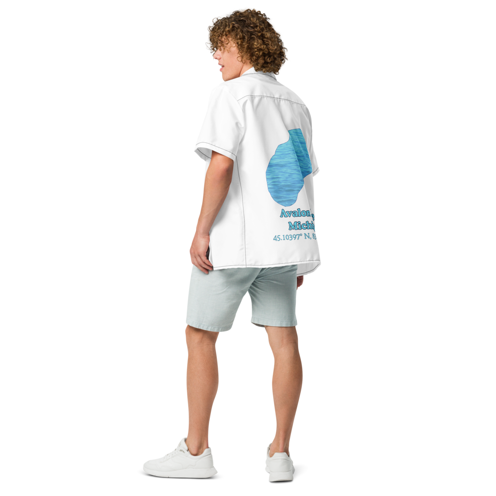 Avalon Lake Button Down Shirt with over-sized print