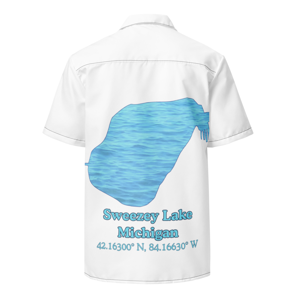 Sweezey Lake Button Down Shirt with over-sized print