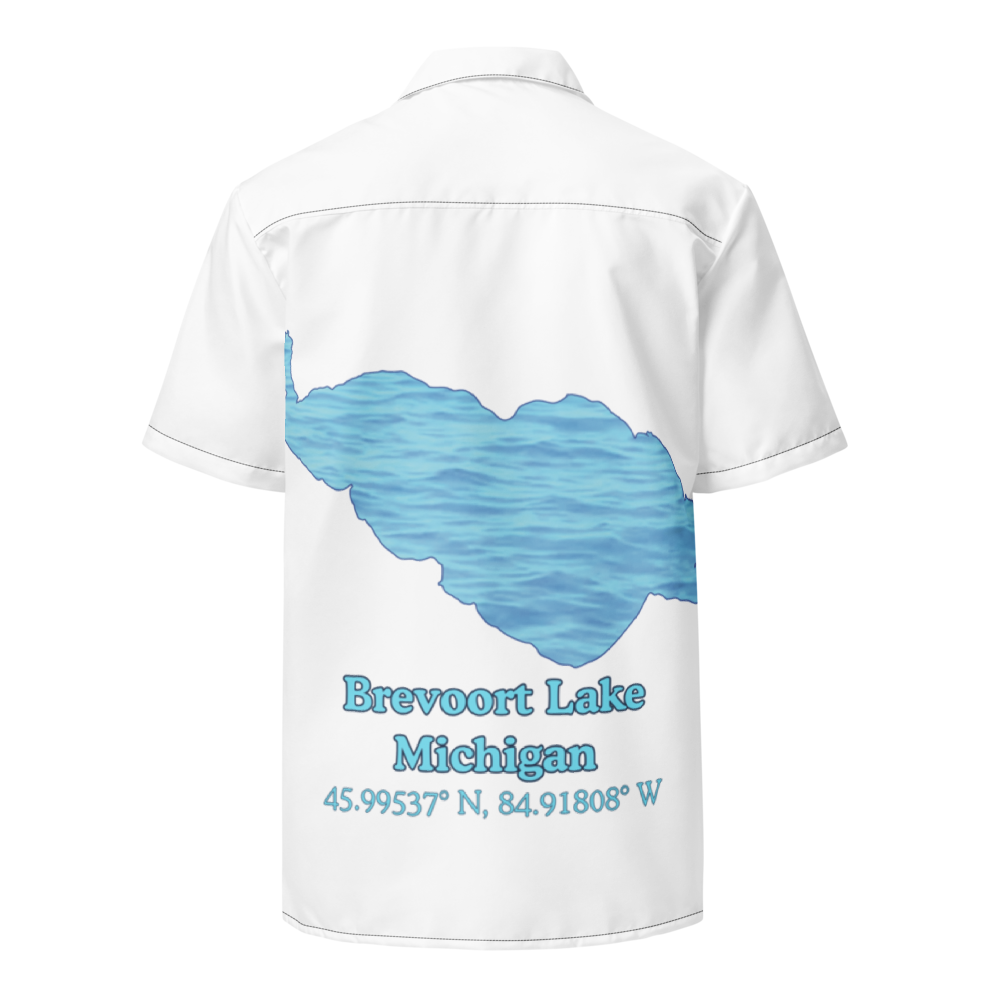 Brevoort Lake Button Down Shirt with over-sized print
