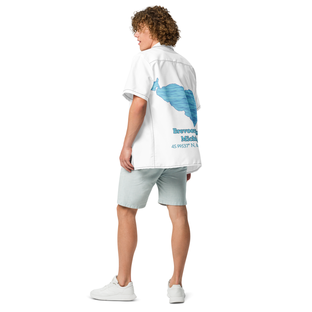 Brevoort Lake Button Down Shirt with over-sized print