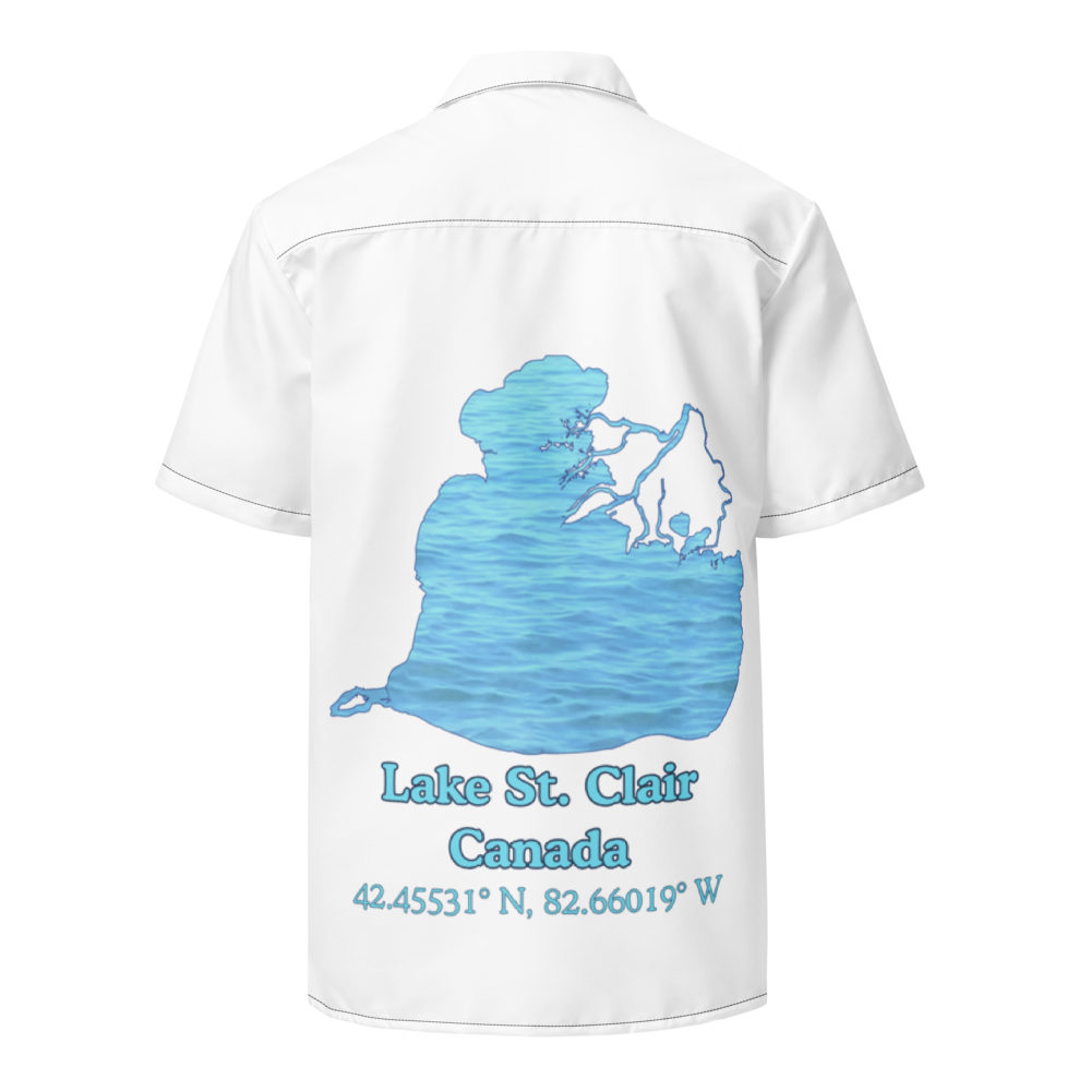 Lake St. Clair Button Down Shirt with over-sized print