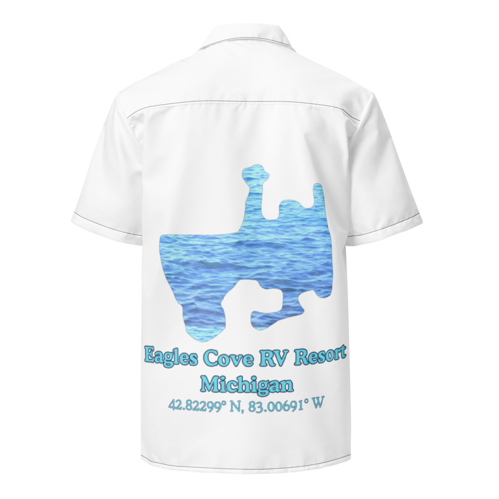 Eagles Cove RV Resort Button Down Shirt with over-sized print