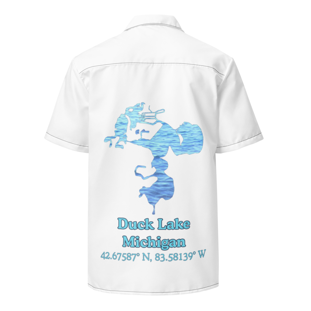 Duck Lake Button Down Shirt with over-sized print