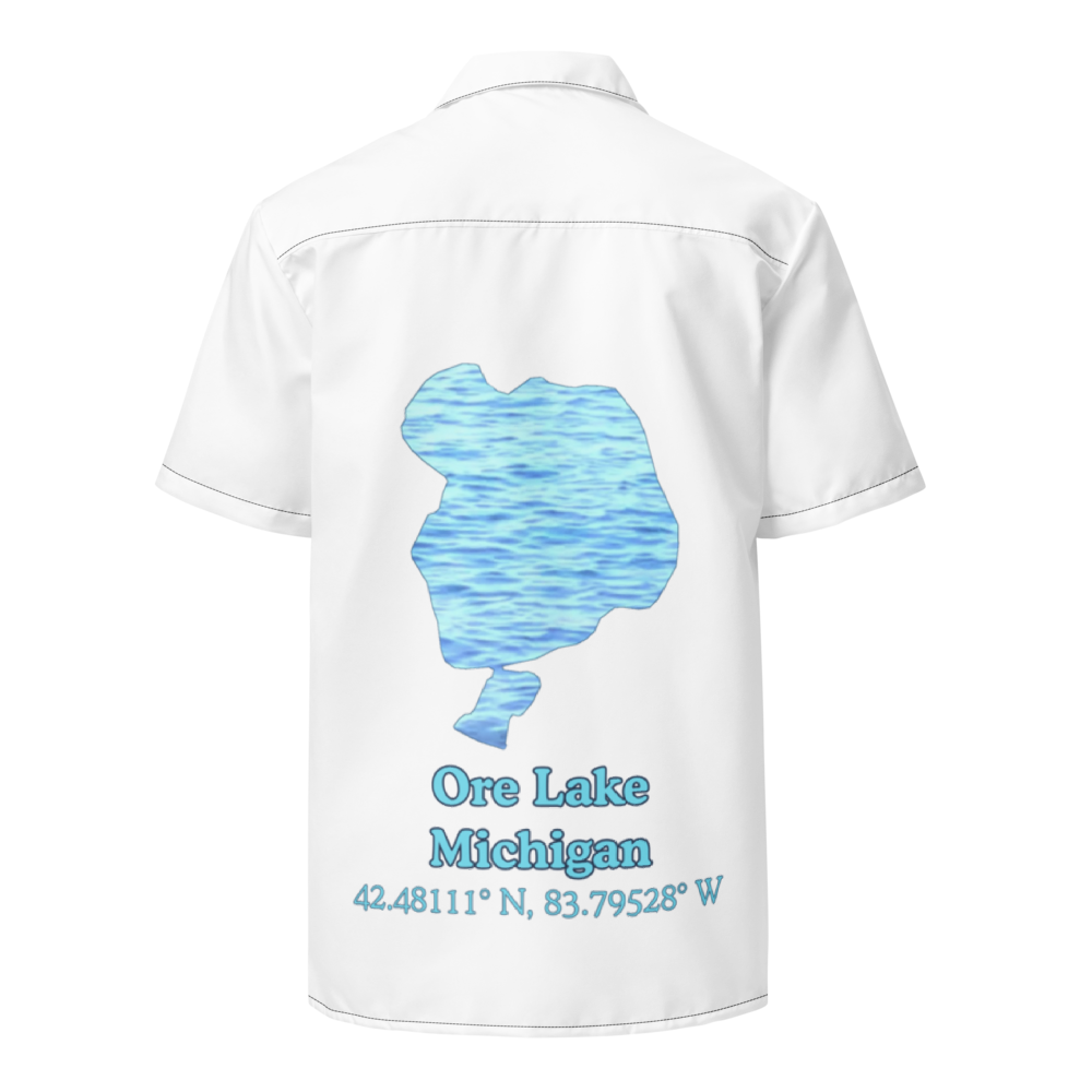 Ore Lake Button Down Shirt with over-sized print