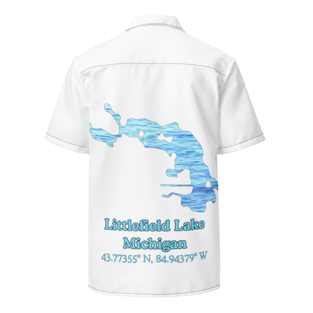 Littlefield Lake Button Down Shirt with over-sized print