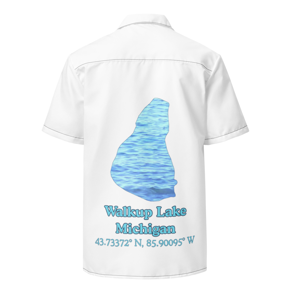 Walkup Lake Button Down Shirt with over-sized print
