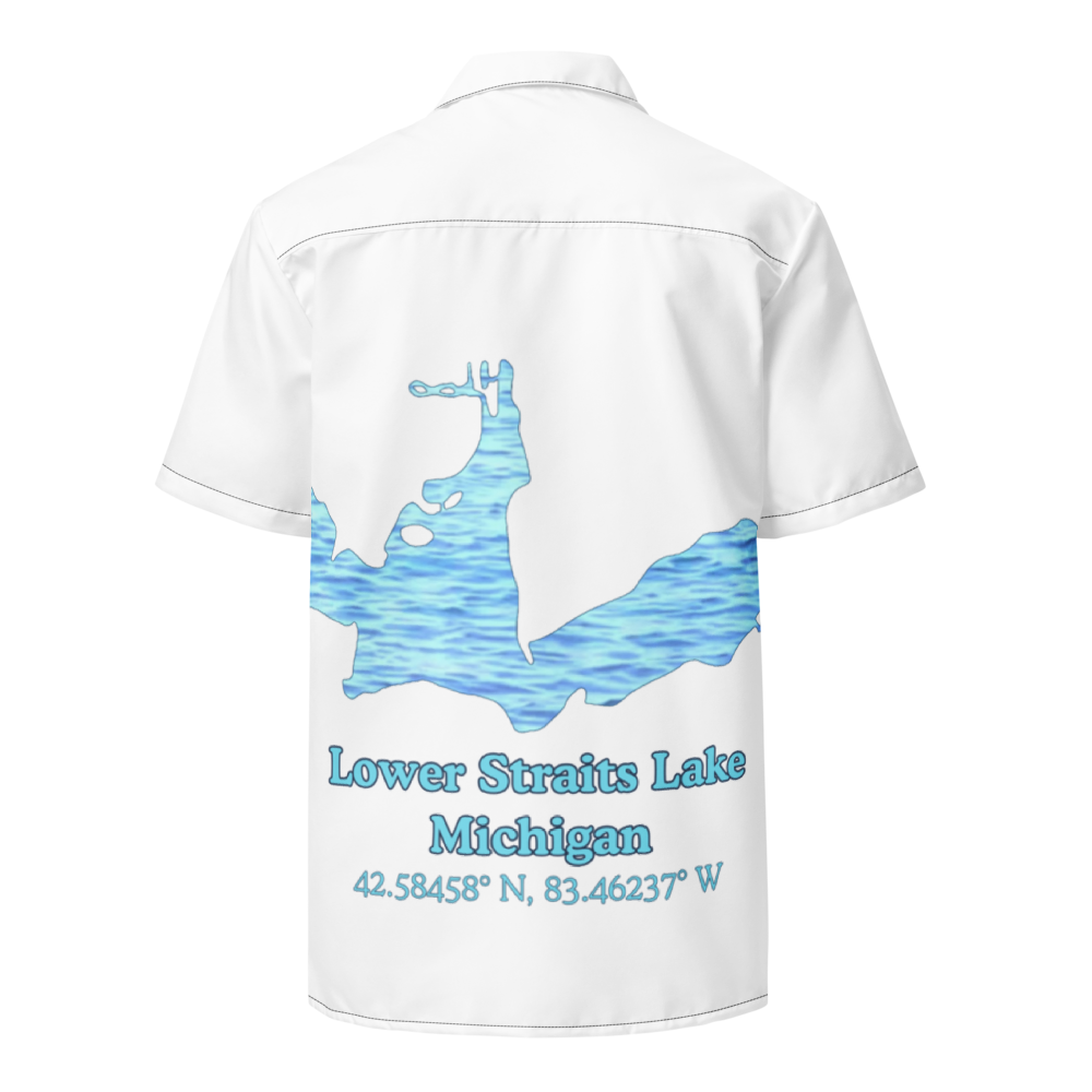 Lower Straits Lake Button Down Shirt with over-sized print