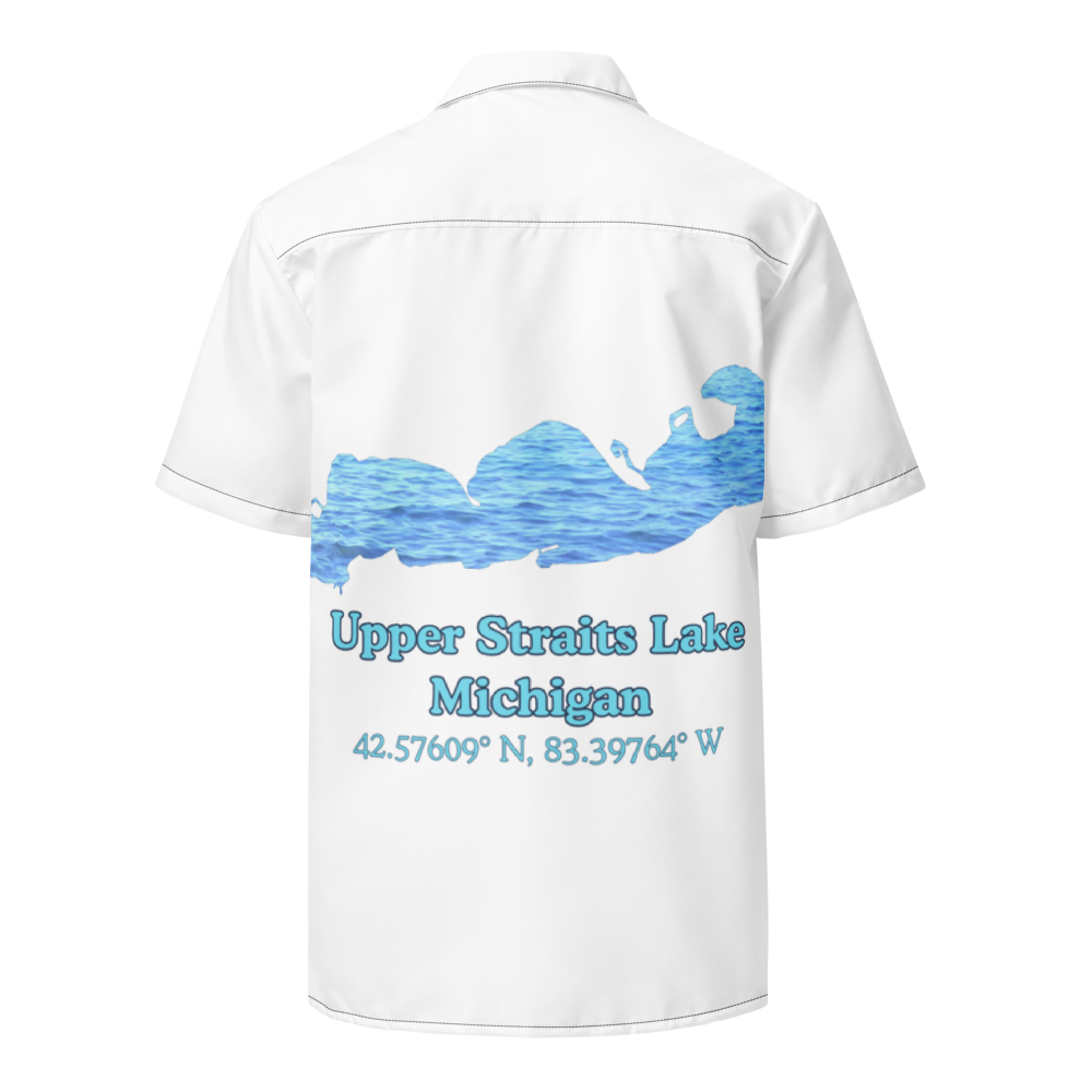 Upper Straits Lake Button Down Shirt with over-sized print