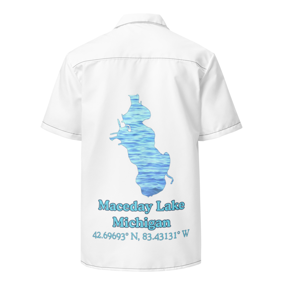 Maceday Lake Button Down Shirt with over-sized print