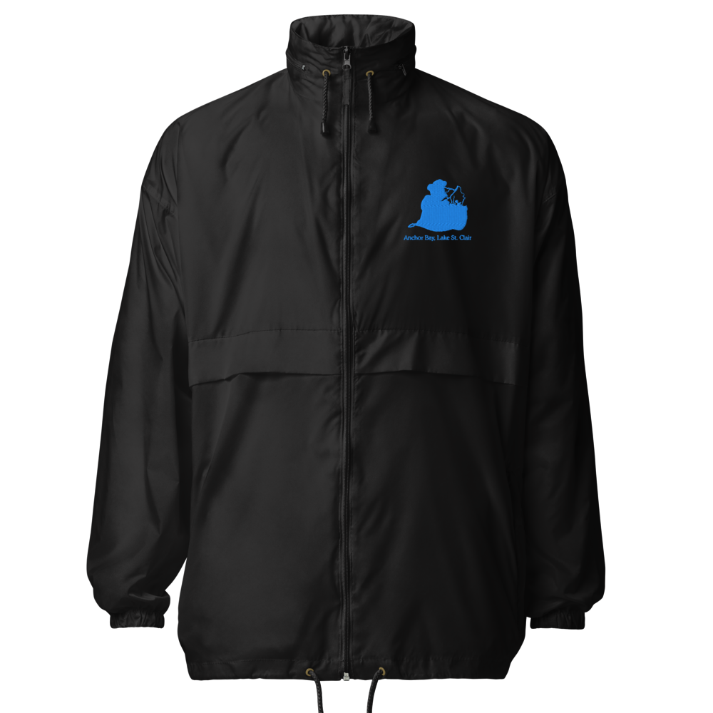Anchor Bay, Lake St. Clair Embroidered Windbreaker (Full Zip front)