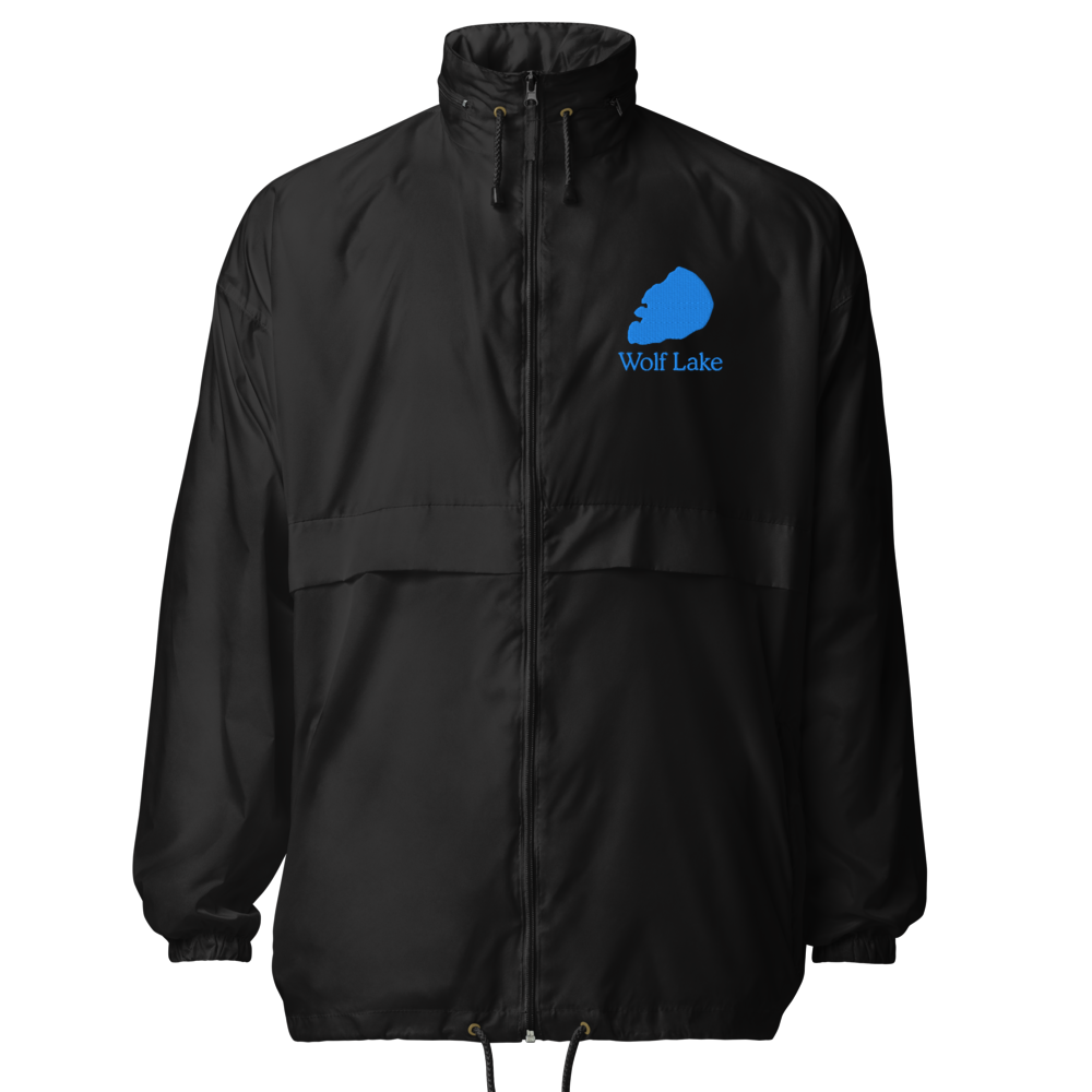 Wolf Lake Embroidered Windbreaker (Full Zip front)