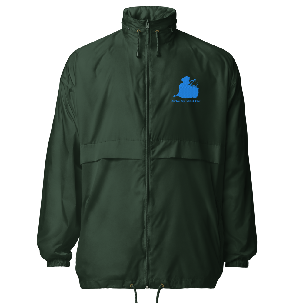Anchor Bay, Lake St. Clair Embroidered Windbreaker (Full Zip front)