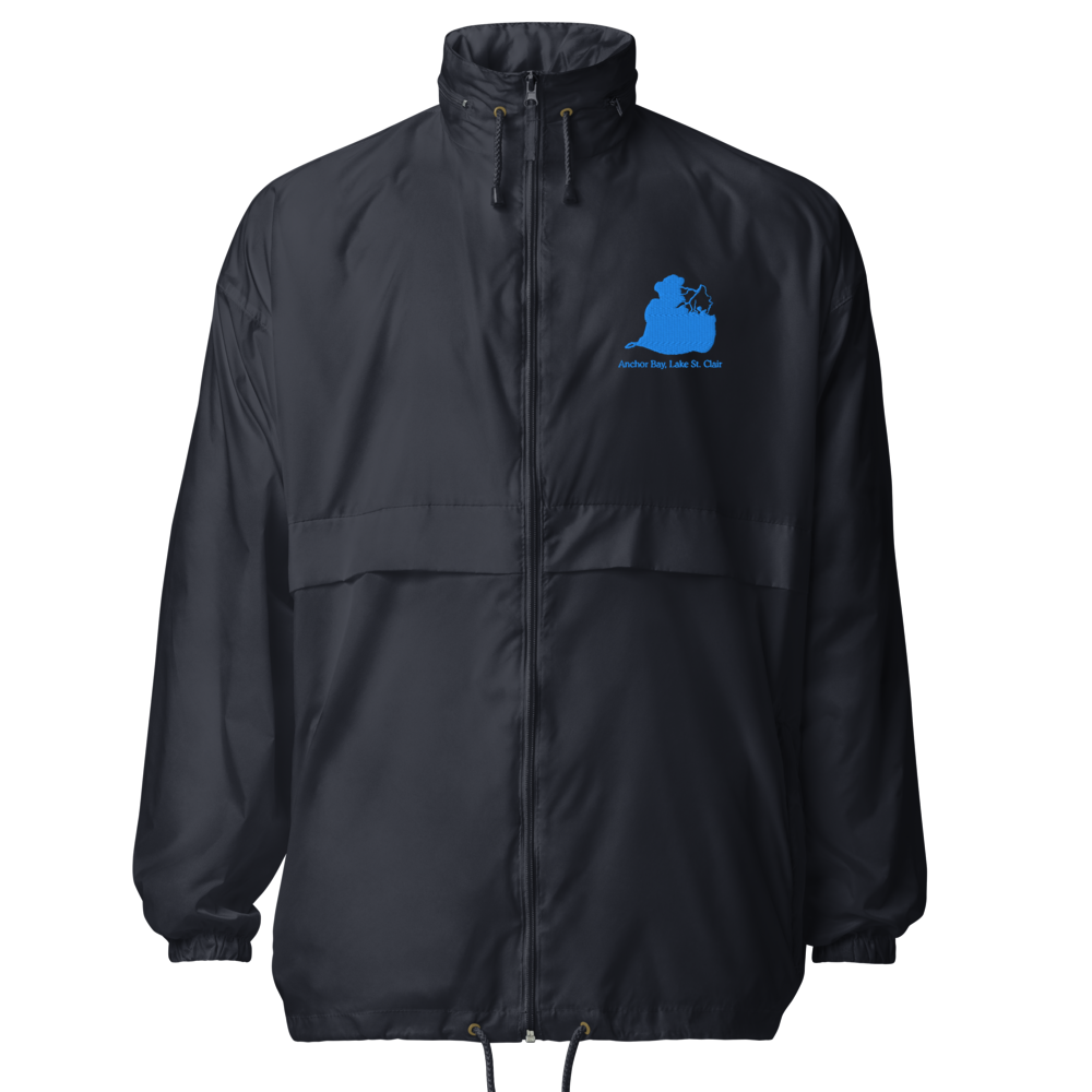 Anchor Bay, Lake St. Clair Embroidered Windbreaker (Full Zip front)