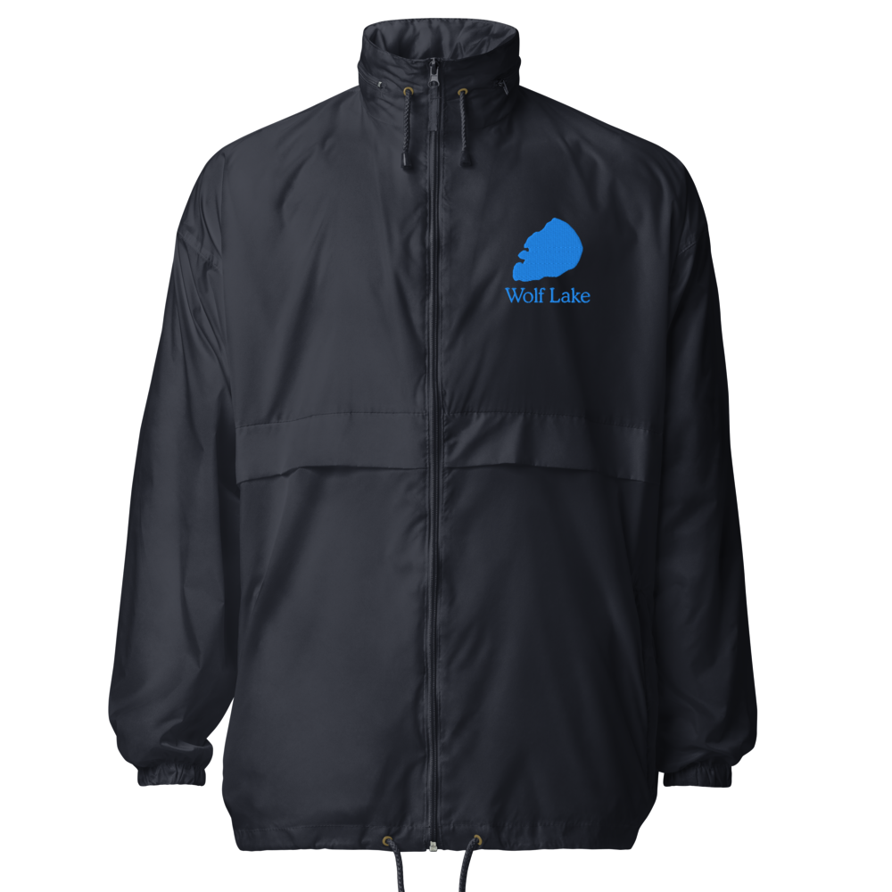Wolf Lake Embroidered Windbreaker (Full Zip front)