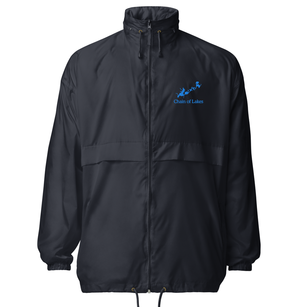 Chain of Lakes Embroidered Windbreaker (Full Zip front)