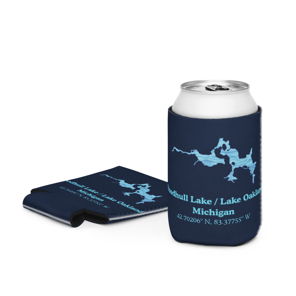 Woodhull Lake / Lake Oakland Can Cooler (Regular & Slim Sizes)