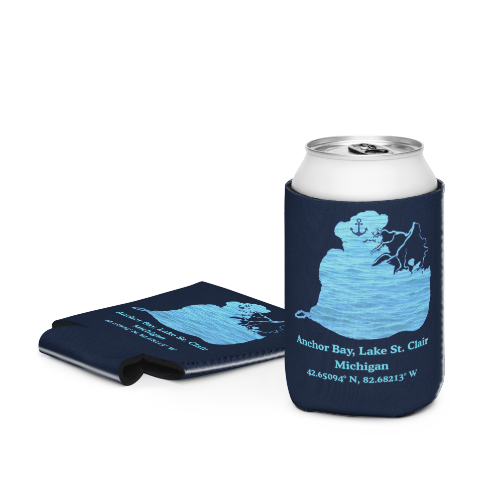 Anchor Bay, Lake St. Clair Can Cooler (Regular & Slim Sizes)