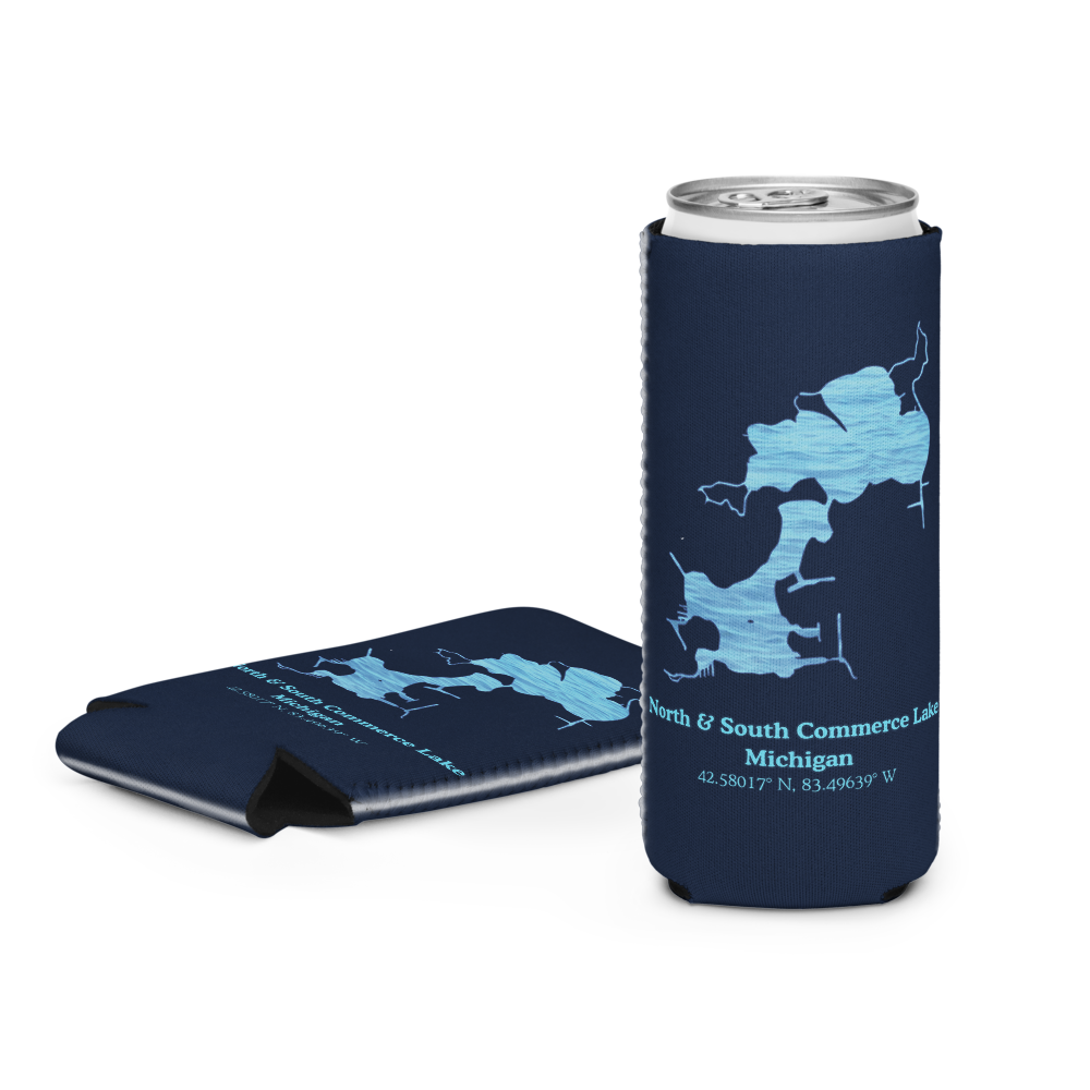 North & South Commerce Lake Can Cooler (Regular & Slim Sizes)