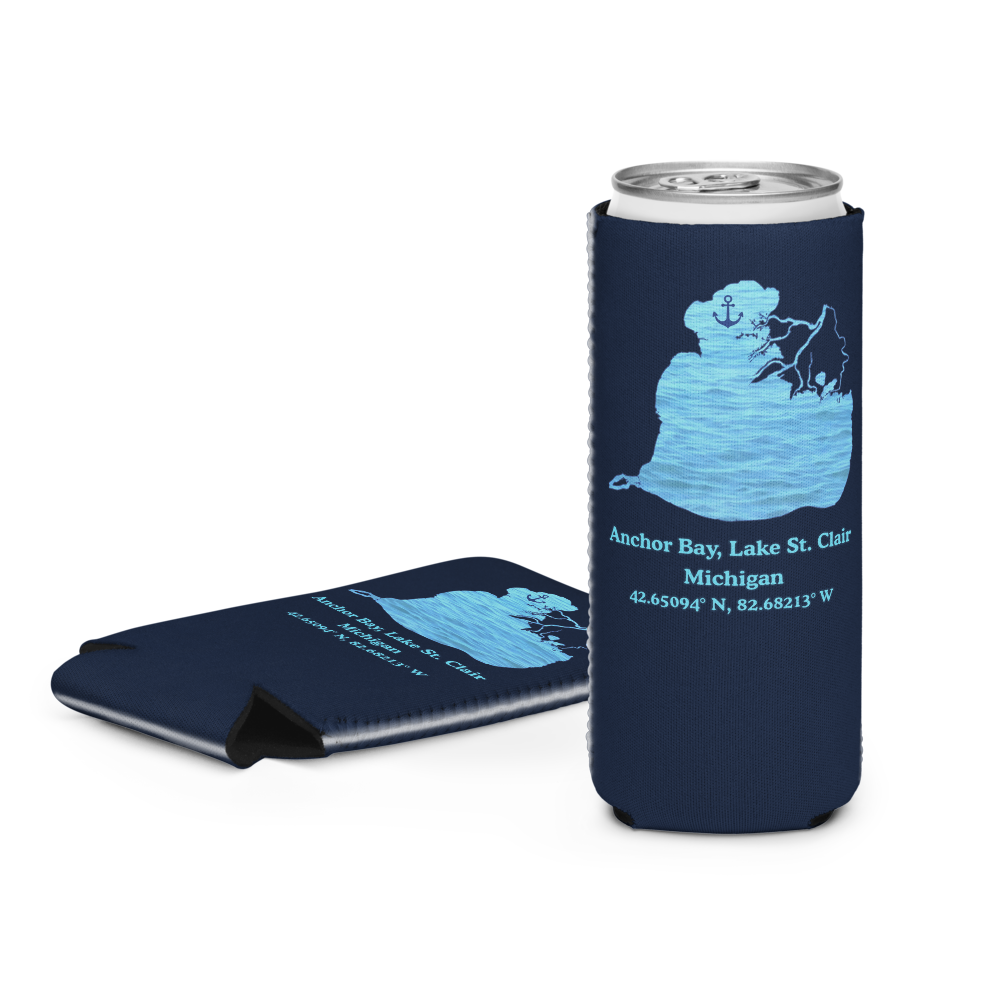 Anchor Bay, Lake St. Clair Can Cooler (Regular & Slim Sizes)