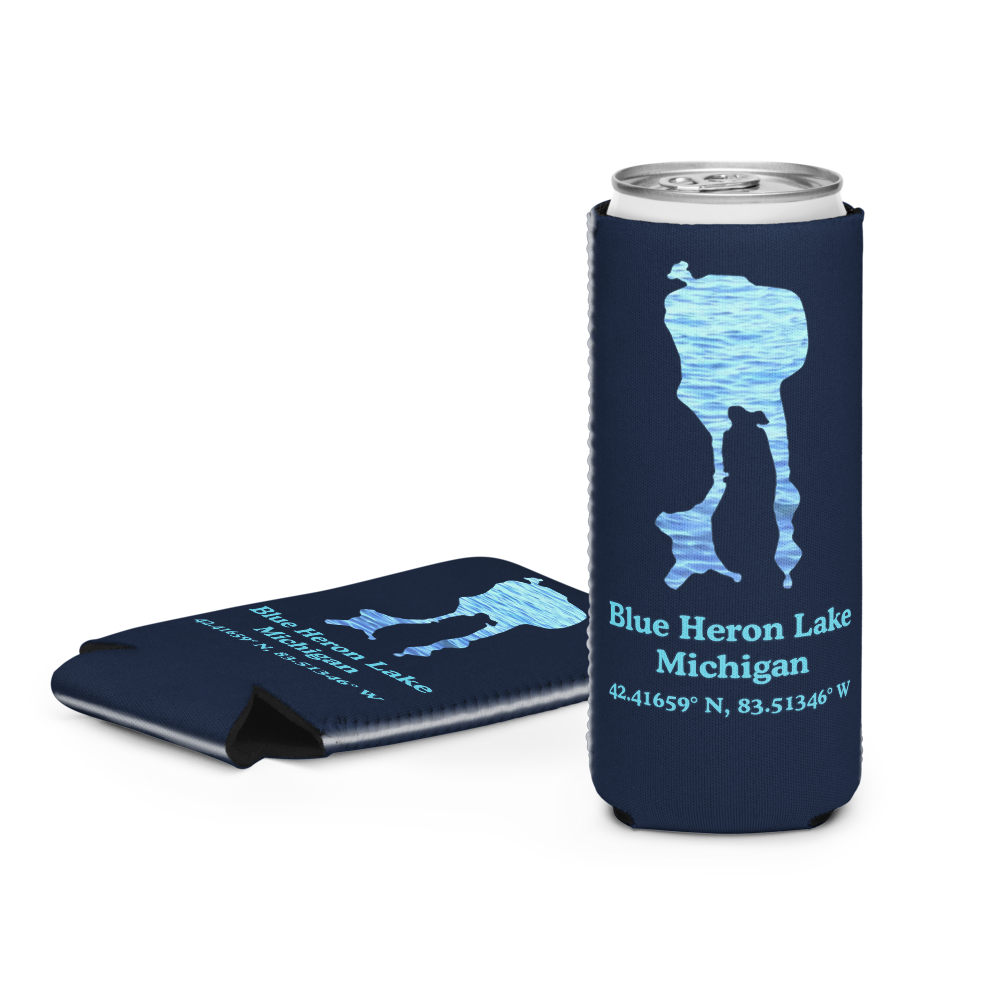 Blue Heron Lake Can Cooler (Regular & Slim Sizes)