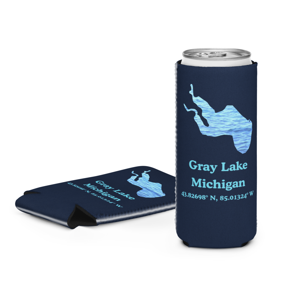 Gray Lake Can Cooler (Regular & Slim Sizes)