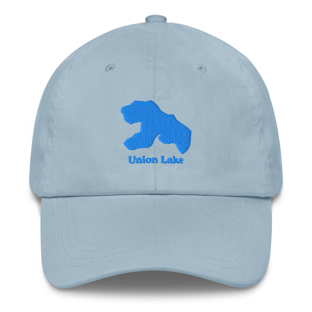 Embroidered Dad Hat with Union Lake on front & We Lake You on Back