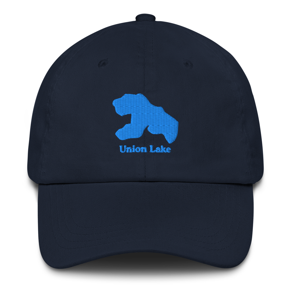 Embroidered Dad Hat with Union Lake on front & We Lake You on Back